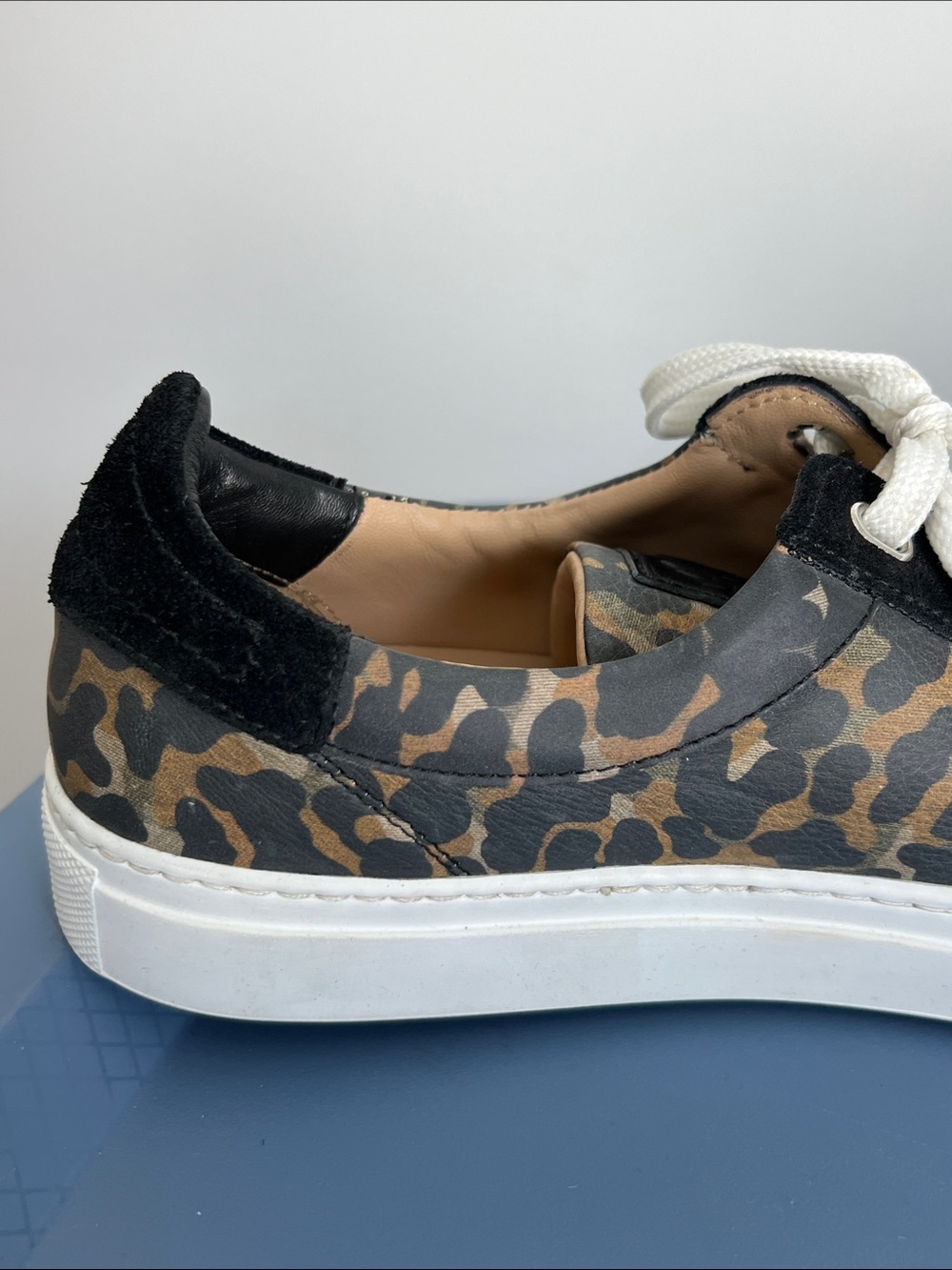 Belstaff dagenham leopard canvas suede low top sneakers tasmin gold colorway 38 - Picture 7 of 15
